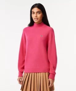 Lacoste Knitwear-Women'S High Neck Wool Sweater