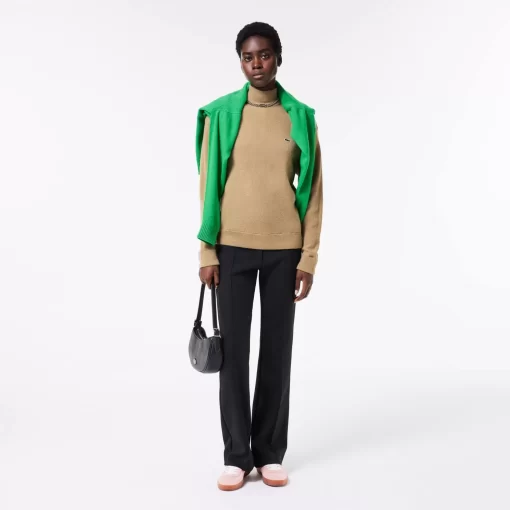 Lacoste Knitwear-Women'S High Neck Wool Sweater