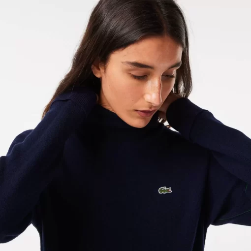 Lacoste Knitwear-Women'S High Neck Wool Sweater