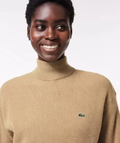 Lacoste Knitwear-Women'S High Neck Wool Sweater