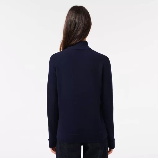 Lacoste Knitwear-Women'S High Neck Wool Sweater