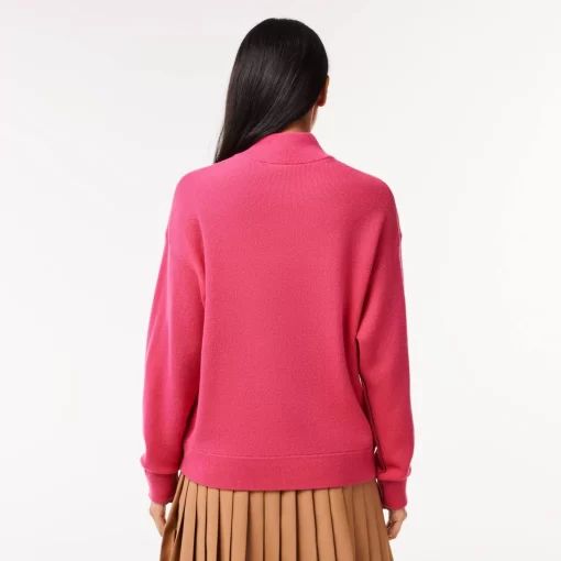 Lacoste Knitwear-Women'S High Neck Wool Sweater