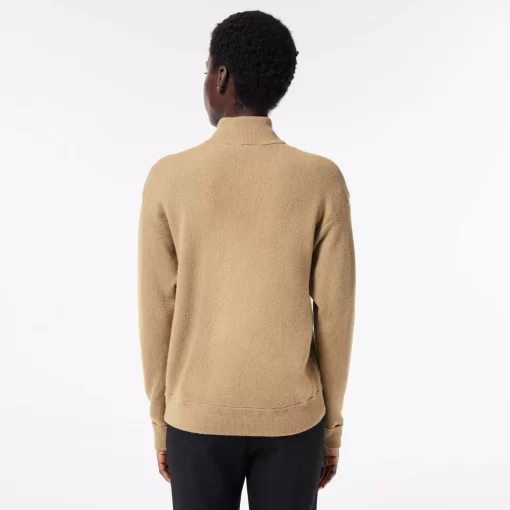 Lacoste Knitwear-Women'S High Neck Wool Sweater