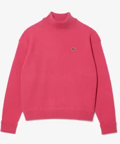 Lacoste Knitwear-Women'S High Neck Wool Sweater