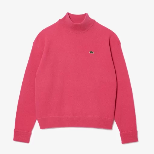 Lacoste Knitwear-Women'S High Neck Wool Sweater