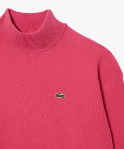 Lacoste Knitwear-Women'S High Neck Wool Sweater