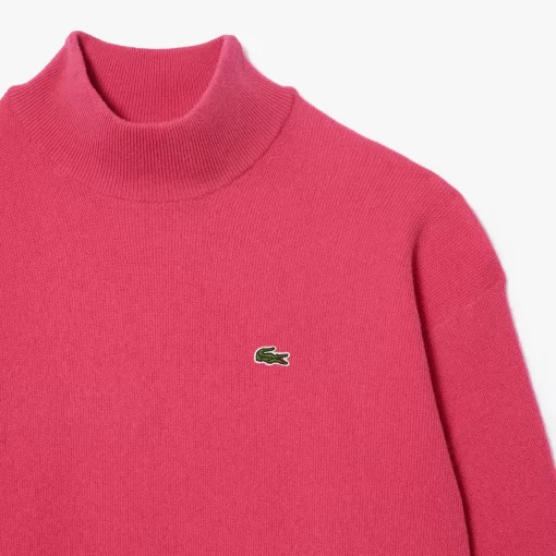 Lacoste Knitwear-Women'S High Neck Wool Sweater