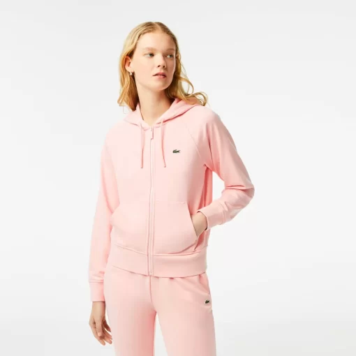 Lacoste Sweatshirts-Women'S Hooded Organic Fleece Zipped Jogger Sweatshirt