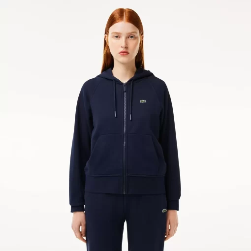 Lacoste Sweatshirts-Women'S Hooded Organic Fleece Zipped Jogger Sweatshirt