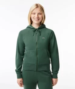 Lacoste Sweatshirts-Women'S Hooded Organic Fleece Zipped Jogger Sweatshirt