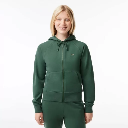 Lacoste Sweatshirts-Women'S Hooded Organic Fleece Zipped Jogger Sweatshirt