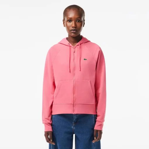 Lacoste Sweatshirts-Women'S Hooded Organic Fleece Zipped Jogger Sweatshirt