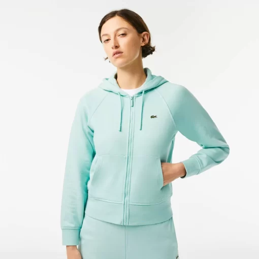 Lacoste Sweatshirts-Women'S Hooded Organic Fleece Zipped Jogger Sweatshirt