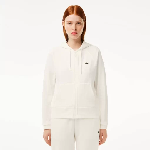 Lacoste Tracksuits-Women'S Hooded Organic Fleece Zipped Jogger Sweatshirt