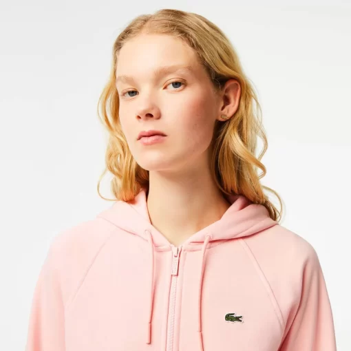 Lacoste Sweatshirts-Women'S Hooded Organic Fleece Zipped Jogger Sweatshirt