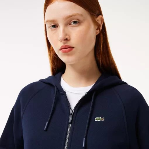 Lacoste Sweatshirts-Women'S Hooded Organic Fleece Zipped Jogger Sweatshirt