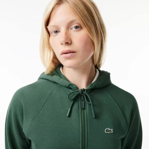 Lacoste Sweatshirts-Women'S Hooded Organic Fleece Zipped Jogger Sweatshirt