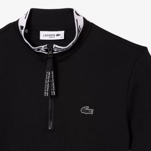 Lacoste Polo Shirts-Women'S Jacquard Zip Polo Shirt