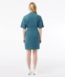 Lacoste Dresses & Skirts-Women'S Linen/Cotton Blend Belted Button Dress