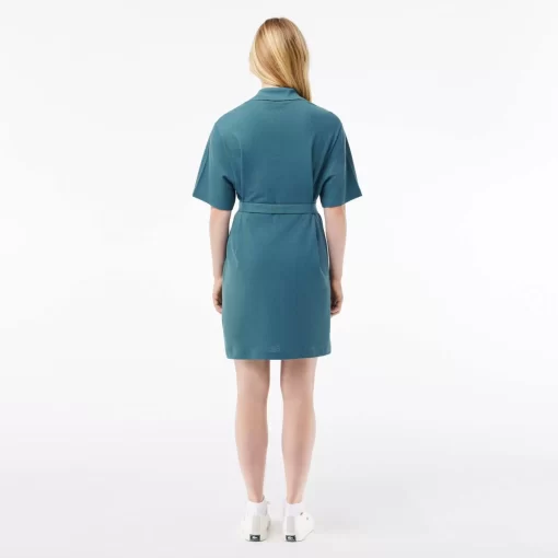 Lacoste Dresses & Skirts-Women'S Linen/Cotton Blend Belted Button Dress