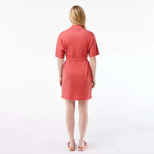 Lacoste Dresses & Skirts-Women'S Linen/Cotton Blend Belted Button Dress