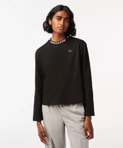 Lacoste T-Shirts-Women'S Logo Collar Oversized T-Shirt