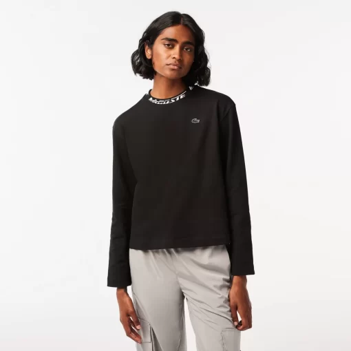 Lacoste T-Shirts-Women'S Logo Collar Oversized T-Shirt