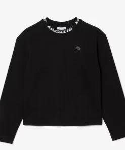 Lacoste T-Shirts-Women'S Logo Collar Oversized T-Shirt