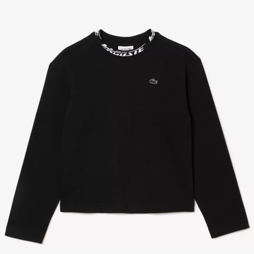 Lacoste T-Shirts-Women'S Logo Collar Oversized T-Shirt