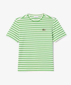 Lacoste T-Shirts-Women'S Loose Fit Striped Cotton Jersey T-Shirt