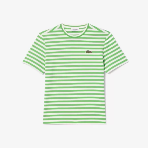 Lacoste T-Shirts-Women'S Loose Fit Striped Cotton Jersey T-Shirt