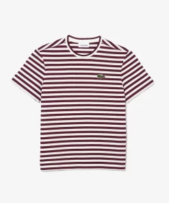 Lacoste T-Shirts-Women'S Loose Fit Striped Cotton Jersey T-Shirt