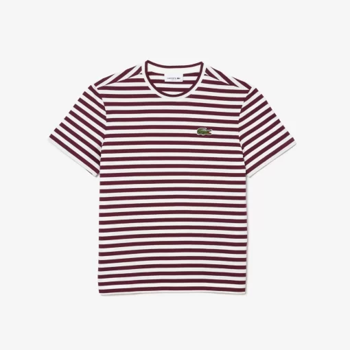 Lacoste T-Shirts-Women'S Loose Fit Striped Cotton Jersey T-Shirt