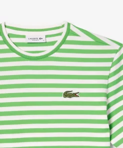 Lacoste T-Shirts-Women'S Loose Fit Striped Cotton Jersey T-Shirt