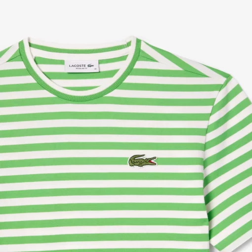 Lacoste T-Shirts-Women'S Loose Fit Striped Cotton Jersey T-Shirt