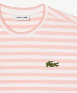 Lacoste T-Shirts-Women'S Loose Fit Striped Cotton Jersey T-Shirt