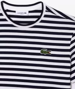 Lacoste T-Shirts-Women'S Loose Fit Striped Cotton Jersey T-Shirt