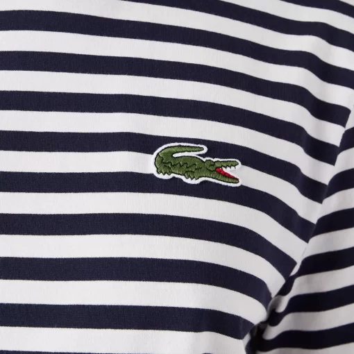 Lacoste T-Shirts-Women'S Loose Fit Striped Cotton Jersey T-Shirt