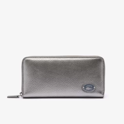 Lacoste Wallets & Small Leather Goods-Women'S Metal Plate Zip Wallet