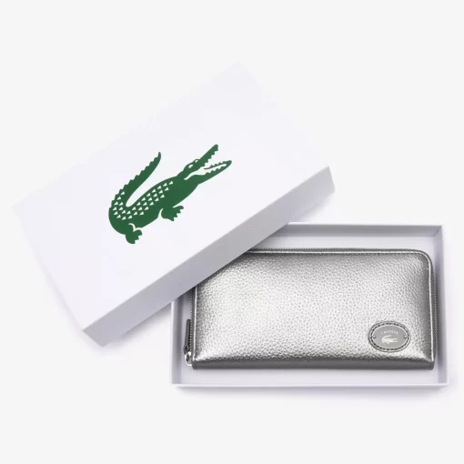 Lacoste Wallets & Small Leather Goods-Women'S Metal Plate Zip Wallet