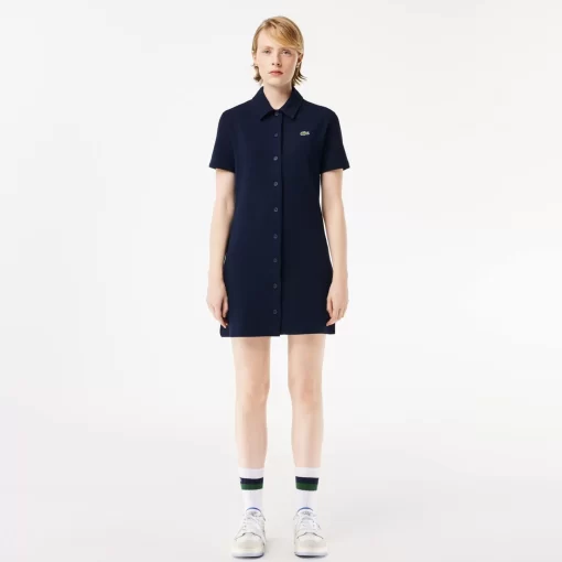 Lacoste Dresses & Skirts-Women'S Organic Cotton Buttoned Polo Dress