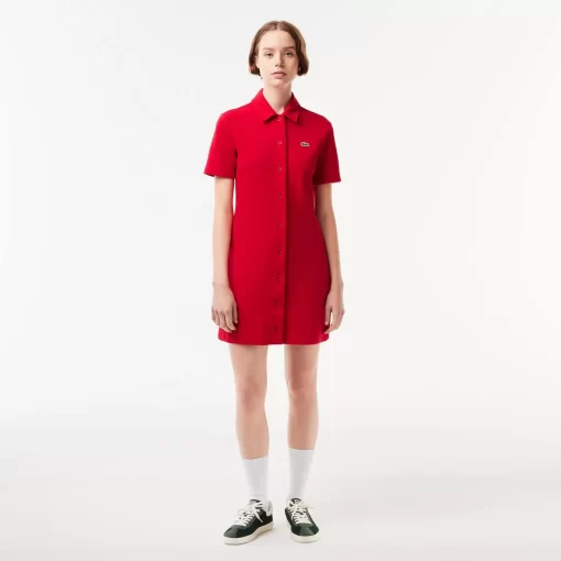 Lacoste Dresses & Skirts-Women'S Organic Cotton Buttoned Polo Dress