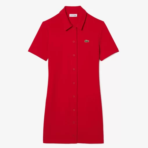 Lacoste Dresses & Skirts-Women'S Organic Cotton Buttoned Polo Dress