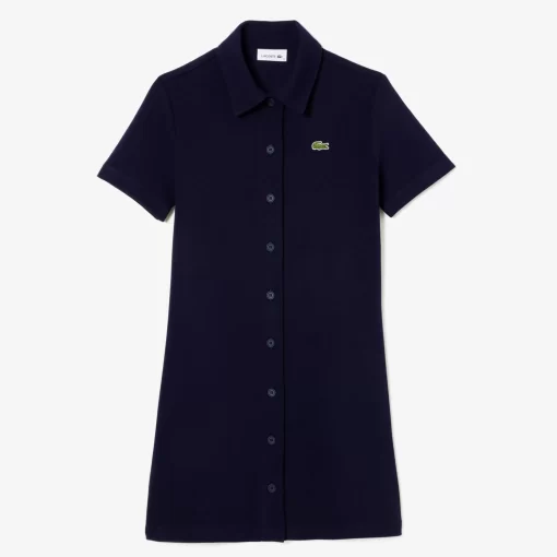 Lacoste Dresses & Skirts-Women'S Organic Cotton Buttoned Polo Dress