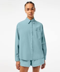 Lacoste Shirts & Tops-Women'S Oversize Cotton Poplin Shirt