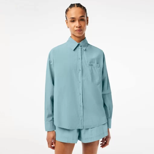 Lacoste Shirts & Tops-Women'S Oversize Cotton Poplin Shirt