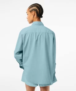 Lacoste Shirts & Tops-Women'S Oversize Cotton Poplin Shirt