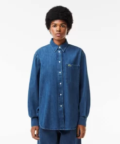 Lacoste Shirts & Tops-Women'S Oversized Cotton Denim Shirt