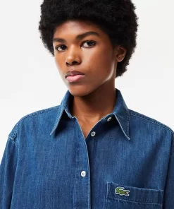 Lacoste Shirts & Tops-Women'S Oversized Cotton Denim Shirt