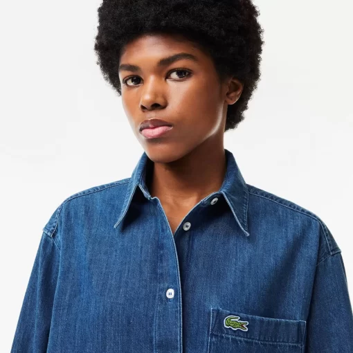 Lacoste Shirts & Tops-Women'S Oversized Cotton Denim Shirt